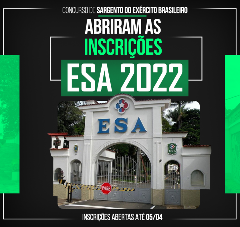 CONCURSO DE SARGENTO DO EXÉRCITO | ESA 2022.